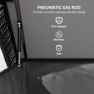 Outsunny 165 Gallon Deck Box, Wicker Outdoor Patio Storage Box with Waterproof Liner, Gas Strut and Universal Wheels, Black - Image 6