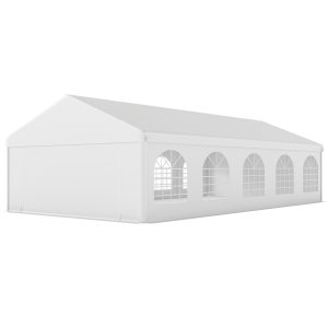 Outsunny 16'x32' Heavy Duty Large Party Tent & Carport with Removable Sidewalls, Portable Garage Canopy Tent, White - Image 10
