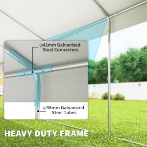 Outsunny 16'x32' Heavy Duty Large Party Tent & Carport with Removable Sidewalls, Portable Garage Canopy Tent, White - Image 12