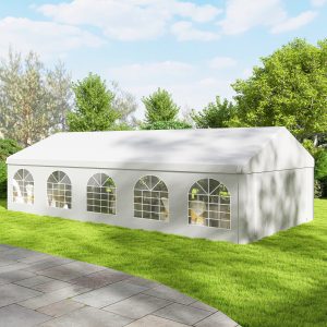 Outsunny 16'x32' Heavy Duty Large Party Tent & Carport with Removable Sidewalls, Portable Garage Canopy Tent, White - Image 17