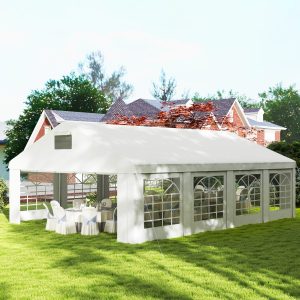 Outsunny 19.6' x 26' Heavy Duty Party Tent and Carport, Outdoor Canopy Tent with Removable Sidewalls, 8 Windows and Vents - Image 1