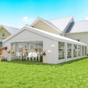Outsunny 20' x 40' Party Tent, Outdoor Canopy Tent with 12 Removable Window Sidewalls for Parties, Wedding, Events, BBQ - Image 1
