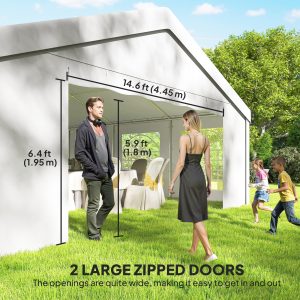 Outsunny 20' x 40' Party Tent, Outdoor Canopy Tent with 12 Removable Window Sidewalls for Parties, Wedding, Events, BBQ - Image 6