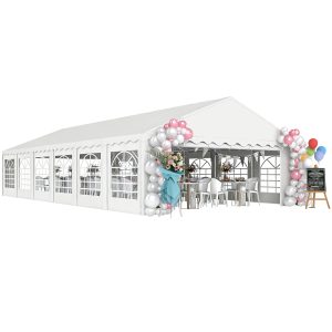 Outsunny 20' x 40' Party Tent Outdoor Canopy Tent with Removable Sidewalls, 12 Windows for Parties, Wedding, Events, BBQ, White - Image 19