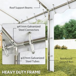 Outsunny 20' x 40' Party Tent Outdoor Canopy Tent with Removable Sidewalls, 12 Windows for Parties, Wedding, Events, BBQ, White - Image 12