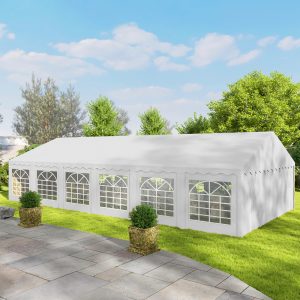 Outsunny 20' x 40' Party Tent Outdoor Canopy Tent with Removable Sidewalls, 12 Windows for Parties, Wedding, Events, BBQ, White - Image 17