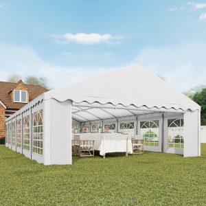 Outsunny 20' x 40' Party Tent Outdoor Canopy Tent with Removable Sidewalls, 12 Windows for Parties, Wedding, Events, BBQ, White - Image 18