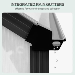 Outsunny 20' x 8' x 6.9' Walk-in Greenhouse with Adjustable Roof Vent, Rain Gutter and Sliding Door for Winter, Large Aluminum Greenhouse, Clear - Image 17