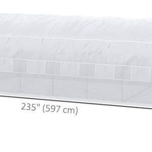 Outsunny 20'x10'x6.6' Tunnel Greenhouse with UV-Resistant Cover, Zippered Door and 12 Roll-up Windows, Outdoor Green House for Garden Plant, White - Image 3