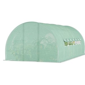 Outsunny 20x10x6.6ft Heavy Duty Outdoor Walk-in Tunnel Greenhouse Portable Garden Planting Warm House with PE Cover Green - Image 11