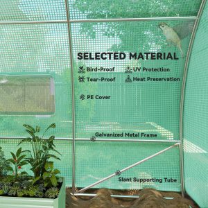 Outsunny 20x10x6.6ft Heavy Duty Outdoor Walk-in Tunnel Greenhouse Portable Garden Planting Warm House with PE Cover Green - Image 4