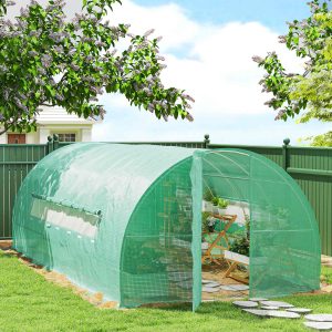 Outsunny 20x10x6.6ft Heavy Duty Outdoor Walk-in Tunnel Greenhouse Portable Garden Planting Warm House with PE Cover Green - Image 8