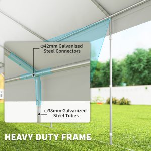 Outsunny 20'x33' Heavy Duty Large Party Tent & Carport with Removable Sidewalls, Portable Garage Canopy Tent, White - Image 13