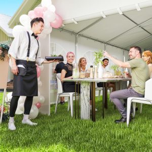 Outsunny 20'x33' Heavy Duty Large Party Tent & Carport with Removable Sidewalls, Portable Garage Canopy Tent, White - Image 16