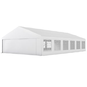 Outsunny 23' x 39' Party Tent, Heavy Duty Outdoor Canopy Tent Shelter with 2 Doors and 12 Windows for Parties, Events, White - Image 2