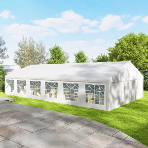 Outsunny 23' x 39' Party Tent, Heavy Duty Outdoor Canopy Tent Shelter with 2 Doors and 12 Windows for Parties, Events, White - Image 9