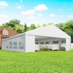 Outsunny 23' x 39' Party Tent, Heavy Duty Outdoor Canopy Tent Shelter with 2 Doors and 12 Windows for Parties, Events, White - Image 10
