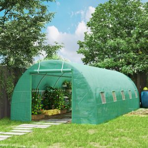 Outsunny 26' x 10' x 6.6' Large Walk in Tunnel Greenhouse Garden Plant Seed Green House Premium Steel Frame - Image 2