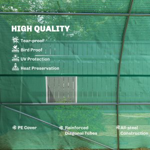 Outsunny 26' x 10' x 6.6' Large Walk in Tunnel Greenhouse Garden Plant Seed Green House Premium Steel Frame - Image 4