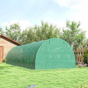 Outsunny 26' x 10' x 6.6' Large Walk in Tunnel Greenhouse Garden Plant Seed Green House Premium Steel Frame - Image 9