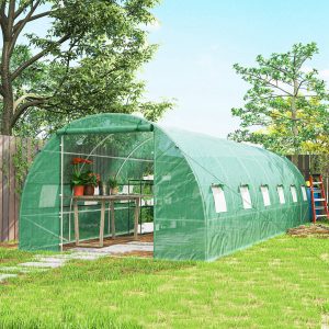 Outsunny 26' x 10' x 6.6' Large Walk in Tunnel Greenhouse Garden Plant Seed Green House Premium Steel Frame - Image 10