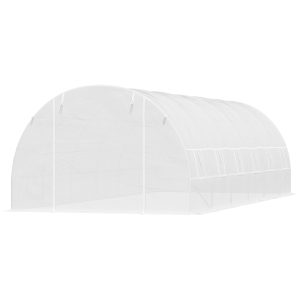 Outsunny 26' x 10' x 6.6' Large Walk in Tunnel Greenhouse Garden Plant Seed Green House Premium Steel Frame - Image 2