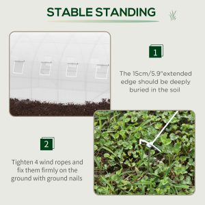 Outsunny 26' x 10' x 6.6' Large Walk in Tunnel Greenhouse Garden Plant Seed Green House Premium Steel Frame - Image 6