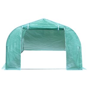 Outsunny 26' x 10' x 7' Large Steeple Walk-in Greenhouse Outdoor Garden Plant Seed Tunnel Grow Tent Steel Frame, Green - Image 7