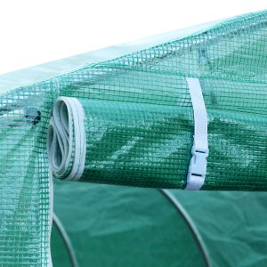 Outsunny 26' x 10' x 7' Large Steeple Walk-in Greenhouse Outdoor Garden Plant Seed Tunnel Grow Tent Steel Frame, Green - Image 9