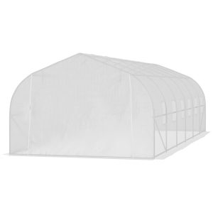 Outsunny 26'L x 10'W x 6.8' H Large Steeple Walk-In Greenhouse Outdoor Garden Plant Seed Tunnel Grow Tent Premium Steel Frame White - Image 11