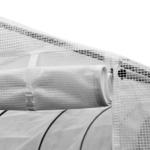Outsunny 26'L x 10'W x 6.8' H Large Steeple Walk-In Greenhouse Outdoor Garden Plant Seed Tunnel Grow Tent Premium Steel Frame White - Image 9
