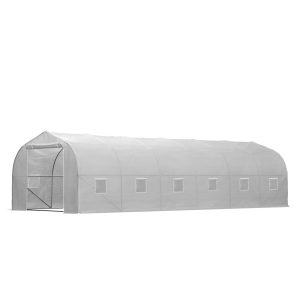 Outsunny 26'L x 10'W x 6.8' H Large Steeple Walk-In Greenhouse Outdoor Garden Plant Seed Tunnel Grow Tent Premium Steel Frame White - Image 10