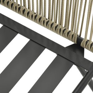 Outsunny 3 Piece Outdoor Patio Bistro Set, Wicker Rattan Furniture with Metal Legs for Garden, Backyard, Coffee and Light Grey - Image 9