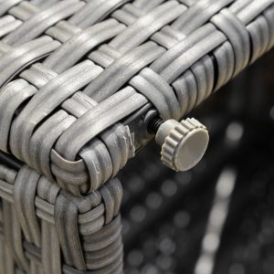 Outsunny 3-Piece Patio Furniture Set Modern Sectional Sofa Rattan Chair Wicker Conversation Set Outdoor Hand Woven Rattan Wicker Furniture Patio Coffee Table Sofa Set, Grey - Image 9