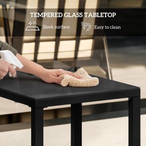 Outsunny 3 Piece Rocking Bistro Set, Wicker Patio Furniture with 3-Level Reclining High Back Rocking Chair and Glass Table, White - Image 9