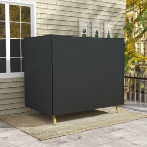 Outsunny 3 Seater Garden Swing Cover, Waterproof 420D Outdoor Swing Bench Cover with Zip, Windproof and Anti-UV, Black - Image 8