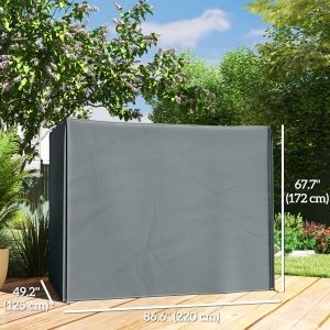 Outsunny 3 Seater Garden Swing Cover, Waterproof 420D Outdoor Swing Bench Cover with Zip, Windproof and Anti-UV, Grey - Image 3