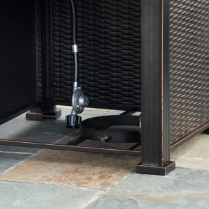 Outsunny 30 Inch Outdoor Gas Fire Pit Table, 50000 BTU Wicker Auto Ignition Propane Fire Table with Lid, Lava Rocks and Cover, CSA Certification for Patio - Image 10