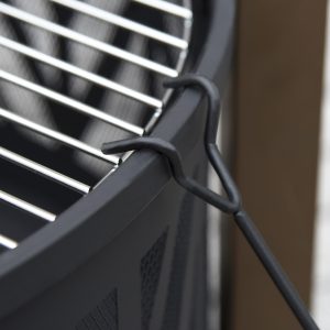 Outsunny 31" Outdoor Fire pit, 2-in-1 Wood Burning Fire Pit Brazier with Lid, BBQ Grill, Poker for Backyard, Camping, Black - Image 10