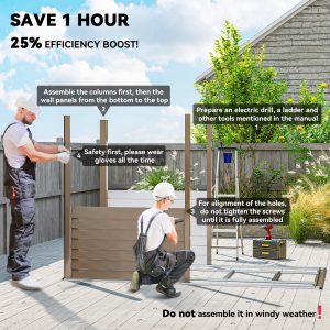 Outsunny 4.6' x 9' Steel Outdoor Storage Shed, Lean to Shed, Metal Tool House with Foundation Kit, Lockable Doors, Gloves and 2 Air Vents for Backyard, Patio, Lawn, Brown - Image 14