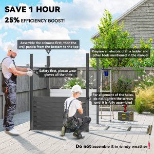 Outsunny 4.6' x 9' Steel Outdoor Storage Shed, Lean to Shed, Metal Tool House with Foundation Kit, Lockable Doors, Gloves and 2 Air Vents for Backyard, Patio, Lawn, Dark Grey - Image 14