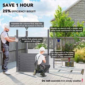 Outsunny 4.6' x 9' Steel Outdoor Storage Shed, Lean to Shed, Metal Tool House with Foundation Kit, Lockable Doors, Gloves and 2 Air Vents for Backyard, Patio, Lawn, Grey - Image 8