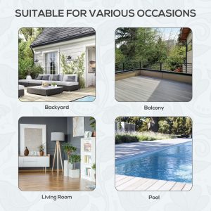 Outsunny 4 Pieces Rattan Wicker Outdoor Conversation Furniture Set w/ Corner Sofa Loveseats Coffee Table Cushions, Mixed Grey - Image 7