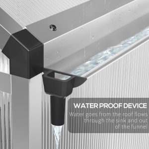 Outsunny 4' x 6.2' x 6.4' Walk-in Garden Greenhouse, Polycarbonate Panels Plants Flower Growth Shed, Cold Aluminum Frame Outdoor Portable Warm House - Image 6