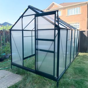 Outsunny 6.2' x 8.3' x 6.6' Clear Polycarbonate Greenhouse, Large Walk-In Green House w/ Slide Door - Image 12