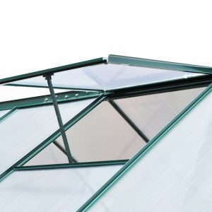 Outsunny 6.2' x 8.3' x 6.6' Clear Polycarbonate Greenhouse, Large Walk-In Green House w/ Slide Door - Image 10