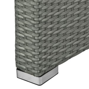 Outsunny 6 Pieces Patio Furniture with Cushions, PE Wicker Sectional Furniture Conversation Set with a 3-Seat Sofa, 2 Recliner Chairs, 2 Footstools, Table, Grey - Image 10