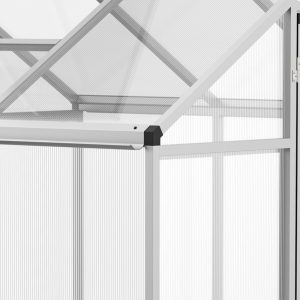 Outsunny 6' x 10' x 6.4' Walk-in Garden Greenhouse Polycarbonate Panels Plants Flower Growth Shed Cold Frame Outdoor Portable Warm House Aluminum Frame, Silver - Image 12