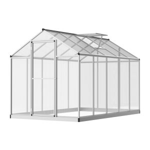 Outsunny 6' x 10' x 6.4' Walk-in Garden Greenhouse Polycarbonate Panels Plants Flower Growth Shed Cold Frame Outdoor Portable Warm House Aluminum Frame, Silver - Image 13