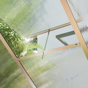 Outsunny 6' x 10' x 6.6' Polycarbonate Greenhouse, Walk-In Green House Kit Garden, Plants Grow, Galvanized Sheet Aluminum Frame with Rain Gutter, Vents and Sliding Door, Sliver - Image 10